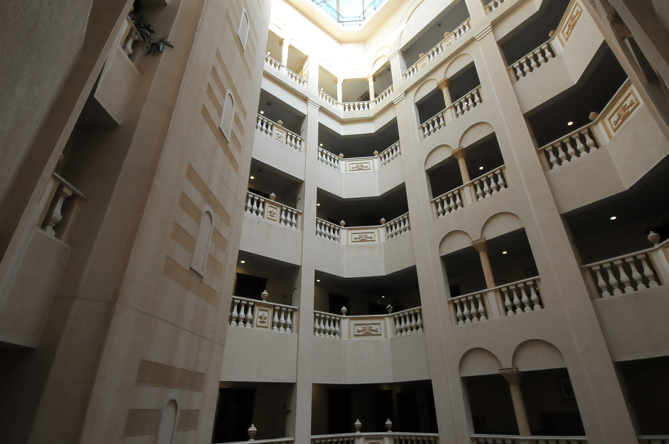 View up through Serenada's interior atrium floors
